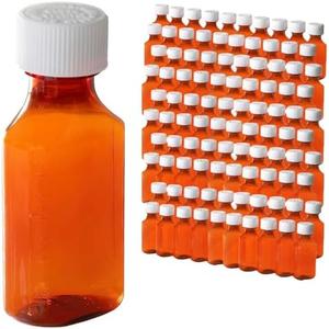 Empty Plastic Amber Liquid Medicine Bottles with Child Resistant Caps 2oz Case of 100 Oval Pharmaceutical Prescription Dispensing Bottle with Safety lids - Light-sensitive Pharmacy Container (2oz 100) Sale Footlocker