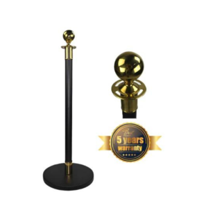 Ball Top Gold Rope Barrier Black Post Sale Exclusive