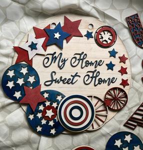 America SVG Laser Cut File for Glowforge projects - My Home Sweet Home Red, White, and Blue svg by Welcome home custom Cheap Official
