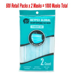 Disposable Face Masks 3Ply Blue Individually Wrapped[Packs of2] SHOP IN BULK With Mastercard For Sale