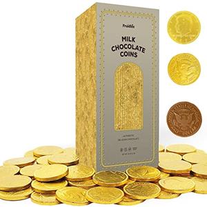 Fruidles Milk Chocolate Coins - Wrapped in Gold - Nut Free - Vault Design (1-Pound) Buy Cheap 2025 New