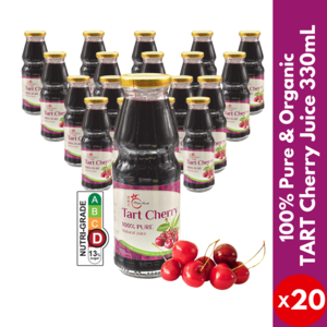 PomeFresh 100% Pure Organic Tart Cherry Juice 330mL ONE Carton (330mLX20) Sale Top Quality