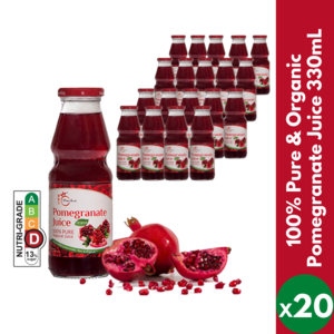 PomeFresh 100% Pure Organic Pomegranate Juice 1 Carton (330ml X 20) Free Shipping Best