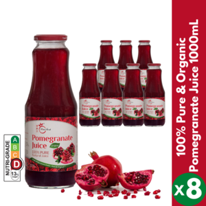 PomeFresh100% Pure Organic Pomegranate Juice 1 Carton (1000mL X 8) Clearance 2025 New