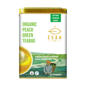 Organic Peach Green Teabag - 30 Cotton Teabags Cheap Sale Excellent