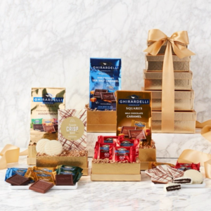Golden Tower of Ghirardelli Chocolate Gift Set From China For Sale