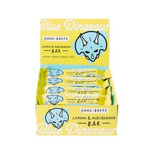 Blue Dinosaur Snack Bar Lemon and Macadamia 45g x 12 Display Clearance Original