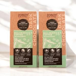 ZOROY Craft Bean to Bar Purist Collection, Monsooned Malabar Coffee, 55% Organic Beans Dark Chocolate bar, Pack of 2, 58gms Each - 116Gms Free Shipping Cheap Pice