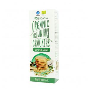 BioAsia - Organic Brown Rice Crackers (Sour Cream & Chives) 115g Get To Buy Sale Online