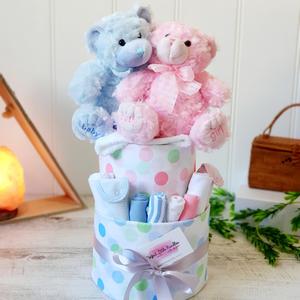 One of Each Twin Girl & Boy Premium Nappy Cake Buy Cheap With Credit Card