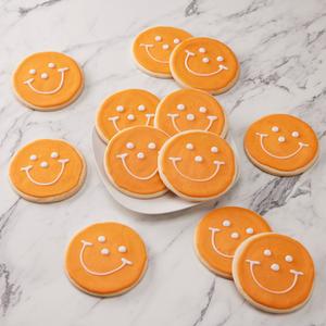 4" Orange Smiley Cookies Wide Range Of Sale Online