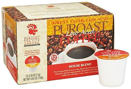 Puroast Low Acid Coffee| House Blend Single Serve Pods | Medium Roast | High Antioxidants & High pH |No Bitter Aftertaste | Reduced Heartburn & GERD Friendly | 12 Count - Compatible with Keurig Brewer Discount Wholesale