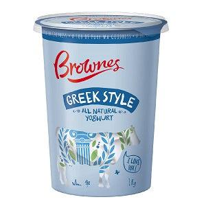 Brownes Natural Greek<br>Yoghurt - 1kg Clearance Manchester Great Sale