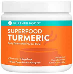 Further Food Best Turmeric Golden Milk Organic Turmeric Powder, Cinnamon, Ginger & Black Pepper Maximum Absorption Joint Health, Gut Health, Sugar-Free, Vegan, Keto (90 Servings) Original For Sale
