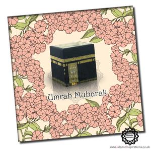 UMR004 Umrah Mubarak Pink Flowers Discount 2025 New