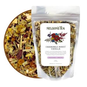 Nelson's Tea Chamomile Honey Vanilla - Herbal Loose Leaf Tea, Curated Blend with Honeybush, Chamomile, Lemongrass, Licorice Root, Toasted Coconut, and Bee Pollen - Perfect for Bedtime Brew (16 oz) Clearance Buy