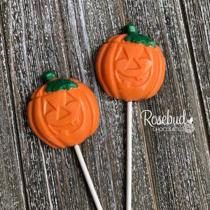 12 JACK-O-LANTERN Chocolate Lollipop Halloween Candy PUMPKIN Party Favors With Paypal For Sale