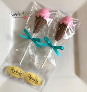 12 ICE CREAM CONE Chocolate Lollipops Candy Birthday Party Favors Discount