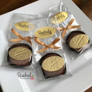 12 "HAPPY ANNIVERSARY" Gold Dusted Chocolate Oreo Cookie Candy Party Favors Free Shipping With Credit Card