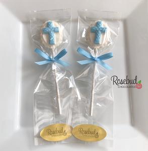 12 CROSS Chocolate Oval Lollipops Religious Candy Party Favors Visit New Online
