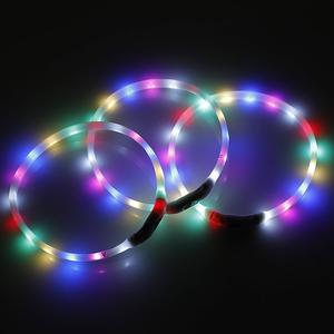 2X LED Small Dog Collar 40CM Adjustable USB Rechargeable Safety Fashion Style Cheap Online