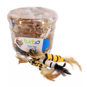 Animal Print Feather Cat Toy (Assorted Colours) | Turbo Cat With Mastercard