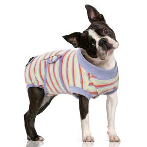 FUAMEY Recovery Suit for Dogs After Surgery,Soft Breathable Dog Bodysuit E-Collar & Cone Alternative Surgical Suit,Male Female Dog Neuter Spay Suits Anti Licking Wounds Onesie Purple Stripes M Sale Lowest Pice