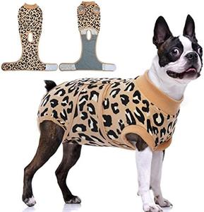 FUAMEY Recovery Suit for Dogs After Surgery,Soft Breathable Dog Bodysuit E-Collar & Cone Alternative Surgical Suit,Male Female Dog Neuter Spay Suits Anti Licking Wounds Onesie Brown Leopard M Hot Sale