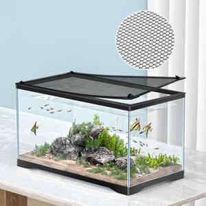 MLEJU DIY Fish Tank Lid Aquarium Cover with Fresh Air Netting to Prevent Fish from Jumping Out of The Tank and Reptile Pet from Escaping, Adjustable Size Fit Tank Size Max 37''X18'' Clearance Footlocker Pictures