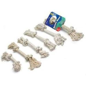 2 Knot White Rope Bone Dog Toy Cheap Sale Popular