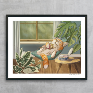 Cat in Hammock Fine Art Print, Wholesale Clearance With Mastercard