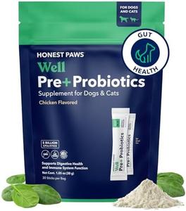 Honest Paws Probiotics for Dogs - Digestive & Immune Support Powder with Prebiotic Made in The USA, Chicken Flavor (30 Sticks) Newest For Sale