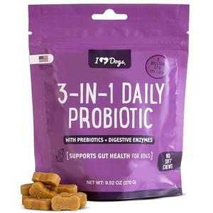 iHeartDogs 3-in-1 Probiotic for Dogs with Pumpkin for Improved Digestion & Gut Health - Dog Probiotics and Digestive Enzymes, 90 Count Buy Cheap Manchester