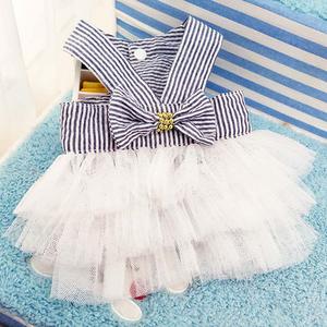 Pet Cat Dog Tutu Princess Dress Striped Bow Puppy Costume Apparel Clothing For Pet Supply 2018ing Cheap With Mastercard