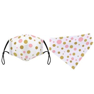 Face Mask and Dog Bandana - Pink and Gold Polka Dots Cheap Sale Low Pice Fee Shipping