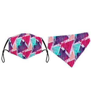 Matching Face Mask and Dog Bandana - Pink Picasso For Sale Wholesale Pice