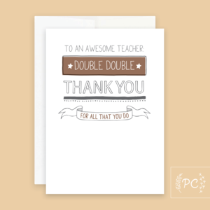 Teacher Double Double Thank You Card - Prairie Chick Prints Free Shipping Finishline