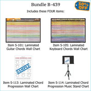 Bundle B-439: THREE Laminated Wall Posters: Complete Guitar Chords, Complete Keyboard Chords, & Chord Progressions. FREE SHIPPING USA & Canada. Cheap Sale Cheap
