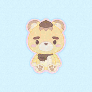 Marty Teddy Bear Glitter Sticker Reliable