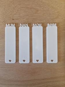 Acrylic Blank Bookmakers Pack of 5, Craft Blanks, Bookmarker with Mum - Nan - Mom - Mam Discount Visit New