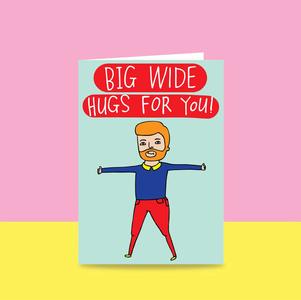 Able & Game: Greeting Card - Big Wide Hugs For You Pay With Visa
