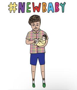 Able & Game: Greeting Card - Hashtag Newbaby Footlocker Pictures Cheap Online