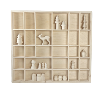 Wooden Shelf Display with 28 Compartments Discount Huge Surprise