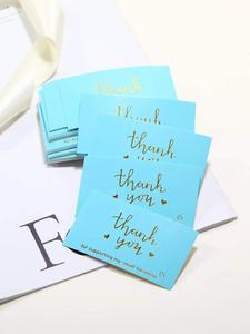 Blue and gold thank you card Clearance Shop