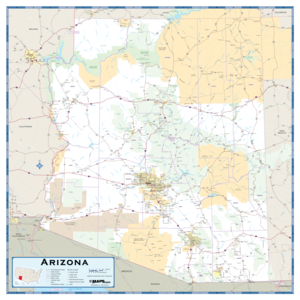 Arizona Highway Wall Map Cheap Sale With Paypal