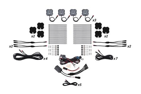 Diode Dynamics RGBW Rock Light Installer Kit Magnet Mount Kit With Controller 12 Pack DD7749C Grey Outlet Store Online