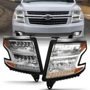 Anzo 2015-2020 Chevrolet Tahoe Suburban LED Headlight Plank Style Chrome Clear With Sequential Amber 111479 Shop For Sale