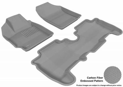 3D Maxpider 2007-2011 Toyota Yaris Hatchback 1st Row 2nd Row Kagu Carbon Fiber Embossed Pattern Gray Floor Mat L1TY02401501 Shop For Cheap Online
