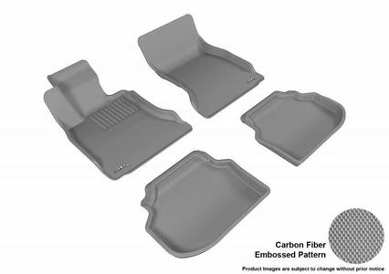 3D Maxpider 2011-2014 BMW 5 Series 1st Row 2nd Row Kagu Carbon Fiber Embossed Pattern Gray Floor Mat L1BM05401501 Free Shipping Largest Supplier