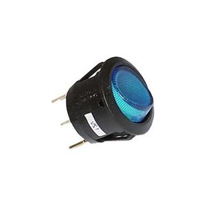 Lighted Snap-In Round Rocker Switch w/ Blue DC Lamp - SPST Clearance Pices